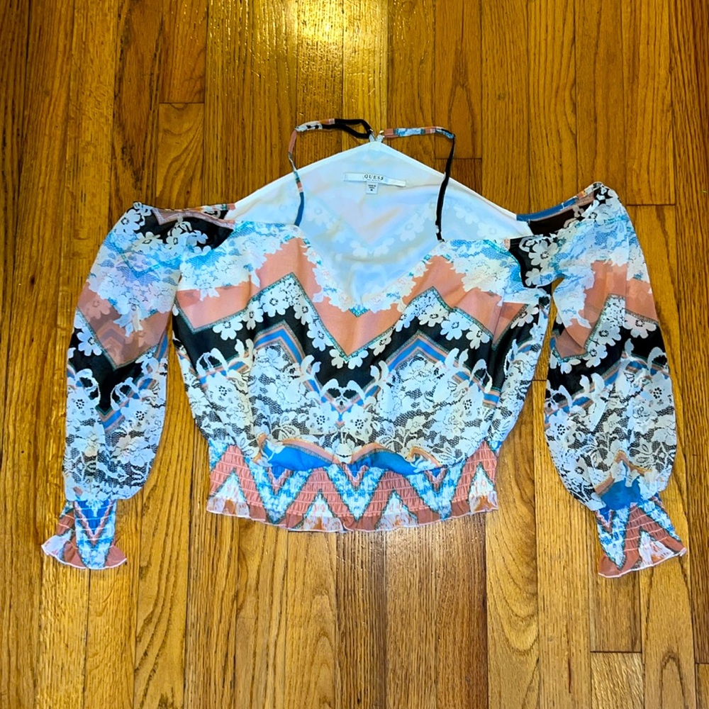 GUESS Los Angeles size medium open shoulder blouse